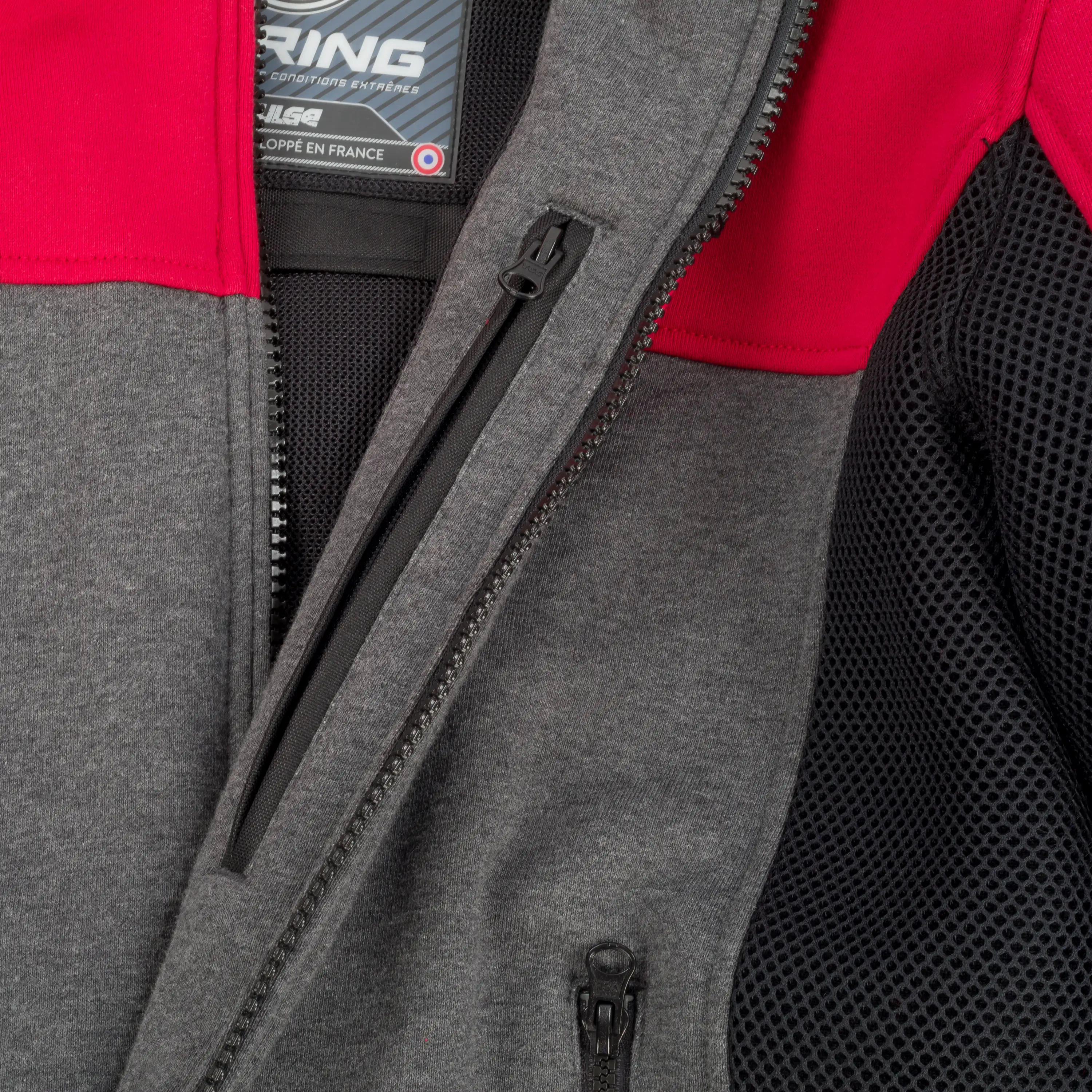 HOODIZ VENTED Anthracite/Rouge - Image 5